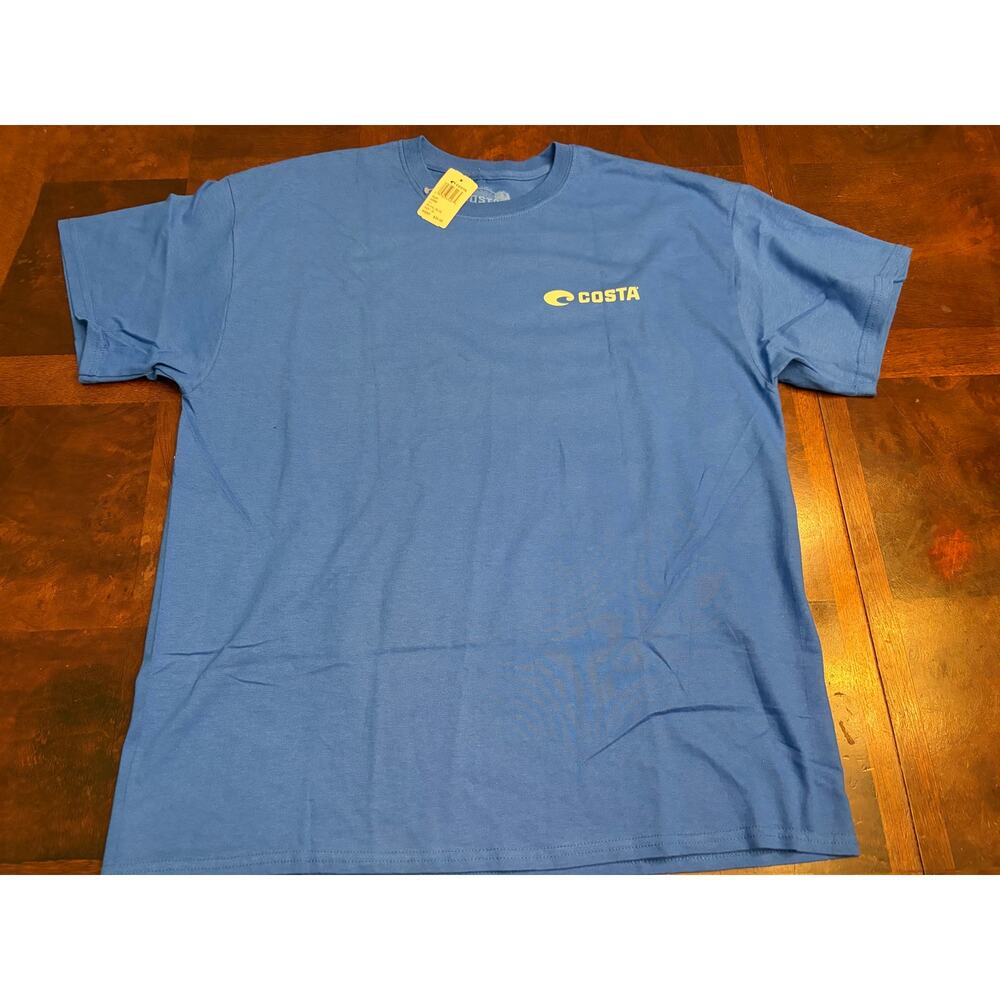 NWT Costa “The Water Is Calling” Kayak Graphic T-Shirt Royal Blue XL